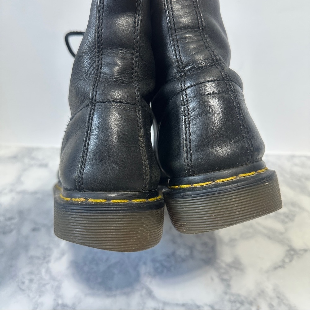 Dr. Martens 1460 black smooth leather lace up boots unisex men 8 women 9 - Picture 5 of 9